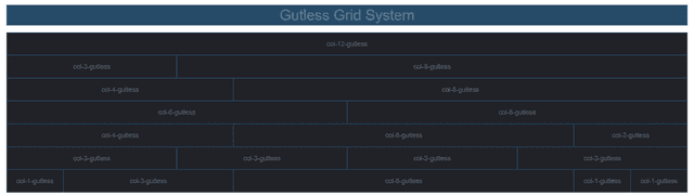 Preview of a grid without gutters