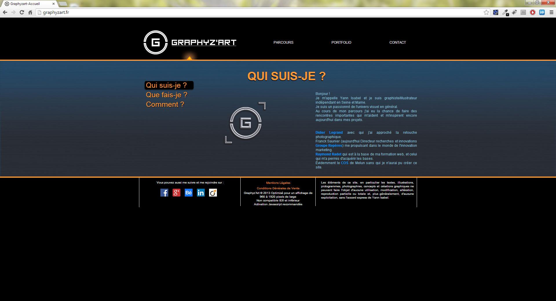 Preview of graphyzart.fr my first website online